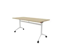 klaptafel,HxBxD 750x1600x700mm,hoekig,T-voet wit,ovale buis,blad eiken