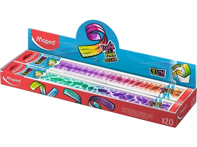 Règle Maped Twist'n Flex Animals 30cm display 20 pièces assorti