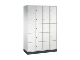 lockerkast,RAL 7035,HxBxD 1950x1220x500mm,4x5vakken,cil.-slot,sokkel - 2