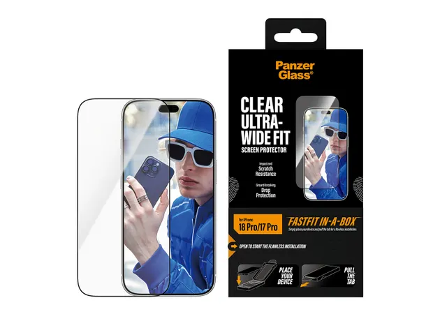 PanzerGlass Screen Protector iPhone 18 Pro | 17 Pro | Ultra-Wide Fi