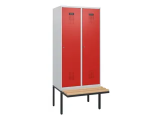 locker met bank,HxBxD 1950x800x815mm,2vak,vak B 400mm,cilinderslot - 2