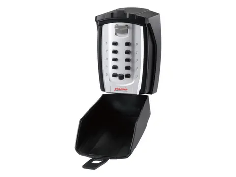 sleutelkluis,HxBxD 140x95x70mm,1haak,romp zwart/zilverkleurig