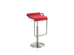 barkruk,zitting H 640-910mm,zitting rood,m. voetensteun,schotelvoet