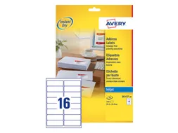 Etiket Avery J8162-10 99.1x33.9mm Inkjet Wit 160 stuks
