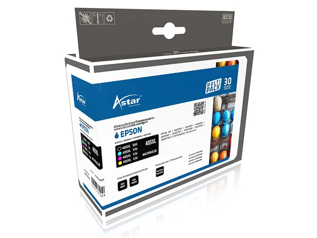 Astar Epson 405XL WF inkt HC Rebuilt CMYK set van 4