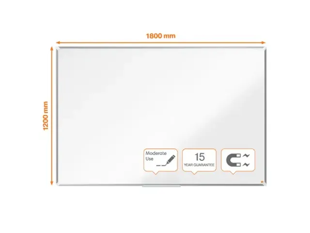Nobo Whiteboard 120x180cm Staal Premium Plus Magnetisch