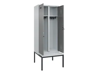 locker met bank,voor scheiding van kleding,HxBxD 2120x800x815mm,2vak - 1