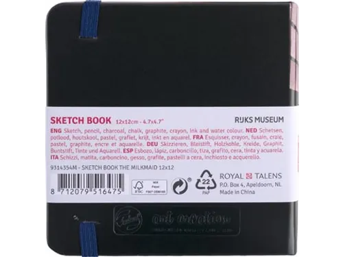 schetsboek Het Melkmeisje 12 x 12 cm