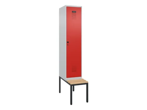 locker met bank,HxBxD 2120x400x815mm,1vak,vak B 400mm,draaigrendel