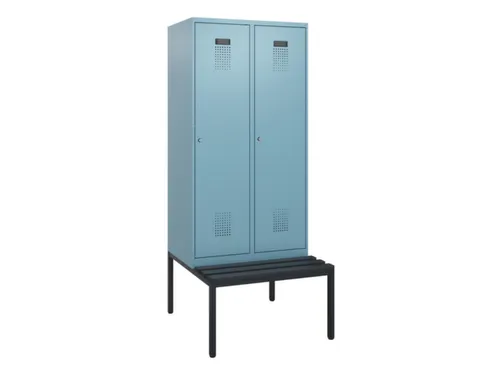 locker met bank,HxBxD 1950x800x815mm,2vak,vak B 400mm,cilinderslot