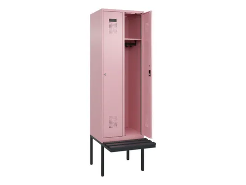locker met bank,HxBxD 2120x600x815mm,2vak,vak B 300mm,cilinderslot