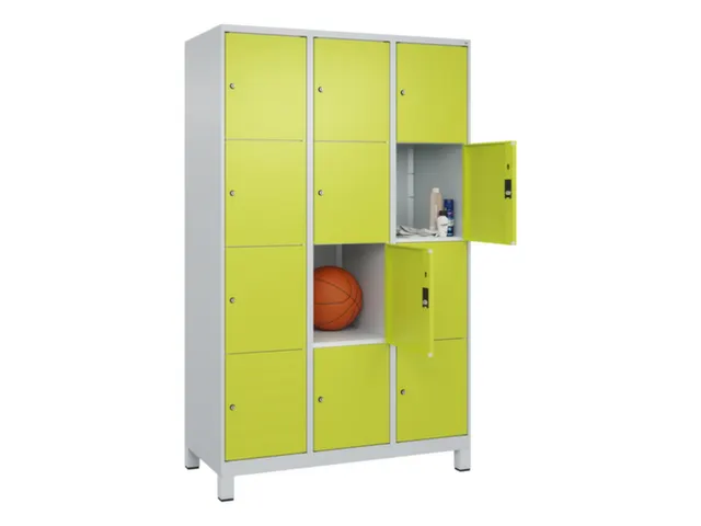 lockerkast,HxBxD 1950x1200x500mm,3x4vakken,vak B 400mm,cil.-slot