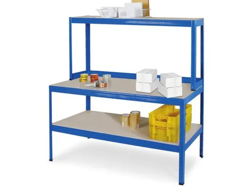 montagetafel,HxBxD 900x1500x600mm,blad hout,4voeten RAL5010