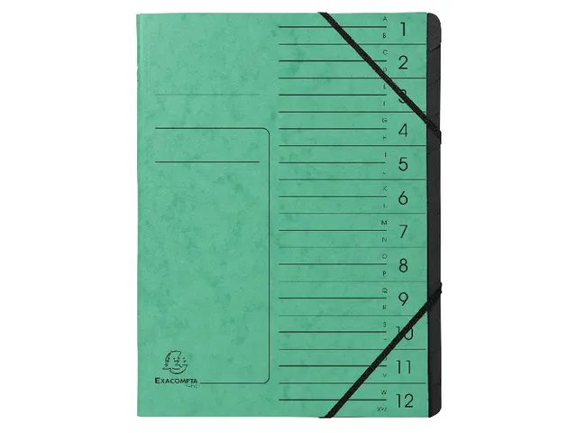 Sorteermap/vaste rug A4 Manila 12 Indel.