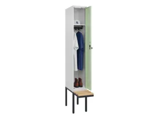 locker met bank,HxBxD 2120x300x815mm,1vak,vak B 300mm,draaigrendel - 1