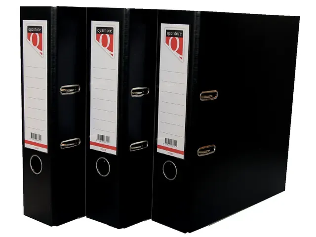 Ordner Quantore A4 80mm PP zwart Voordeelbundel