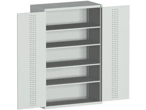 kast met geperforeerde platen,HxBxD 2000x1300x525mm,4xStalen bodem