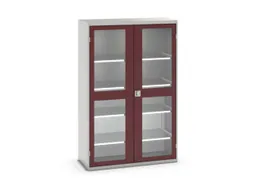 vitrinekast 2000x1300x550mm 4xStalen bodem romp RAL7035 front RAL3004