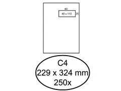 Envelop Quantore C4 Venster Rechts 40x110mm Zelfklevend Wit