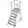 bordestrap,verrijdbaar,bordes H 1,45m,6treden,aluminium,4zwenkwielen