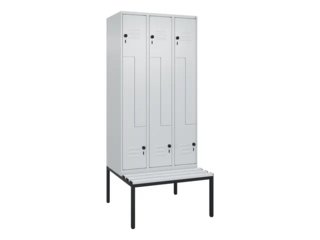 Z-garderobekast,HxBxD 2120x900x815mm,6vak,vak B 300mm,draaigrendel
