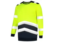 Tricorp 303004 sweater, fluo geel/inktblauw, maat M, per stuk