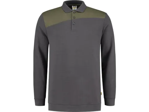 Tricorp 302004 polosweater, grijs/groen, maat 7XL, per stuk