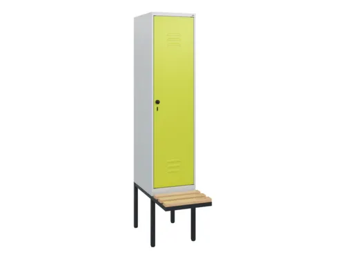 locker met bank,HxBxD 1950x400x815mm,1vak,vak B 400mm,draaigrendel