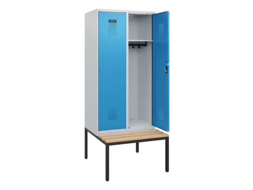 locker met bank,HxBxD 1950x800x815mm,2vak,vak B 400mm,cilinderslot
