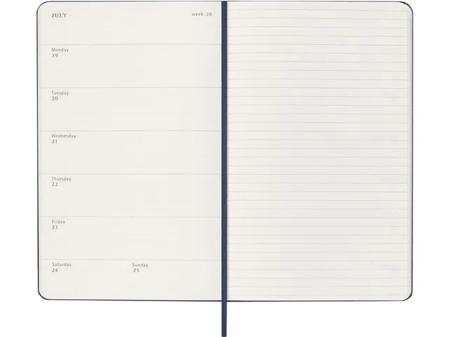 Agenda 2027 Moleskine 12M Weekly 7dag/1pagina large hc sapphire blue