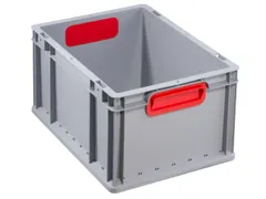 Euronorm-Stapelbak 400x300mm 220mm H Pp Wand/Bodem Gesloten Grijs/Rood