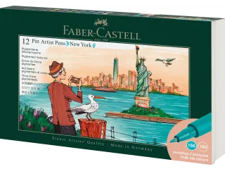 Tekenstift Faber-Castell Pitt Artist Pen Brush set 12 stuks New York - 1
