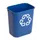 Rechthoekige Afvalbak 12.9 Liter Blauw Recyclingsymbool Rubbermaid