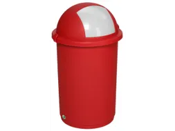 Afvalverzamelaar Kunststof 50 Liter HxØ 760x410mm Inworpklep Rood