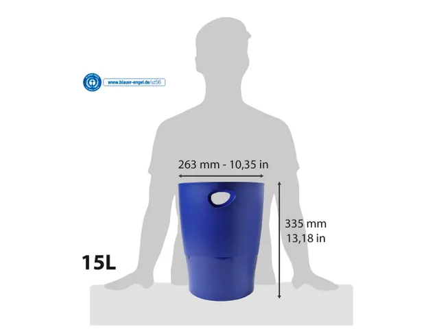 Papiermand Ecobin 15 Liter Donkerblauw