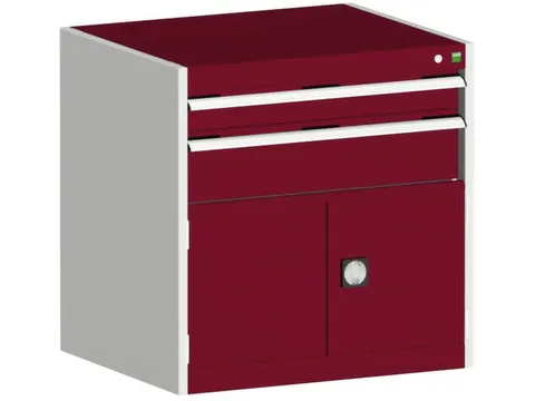 ladekast HxBxD 800x800x525mm 2laden RAL7035 front RAL3004