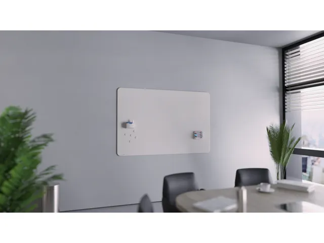 Tableau en verre mat 100x150cm gris chaud coins arrondis