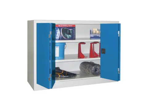 Ruime Vouwdeurkast 1000x1200x600mm 2legborden Ral7035 Front Ral5012