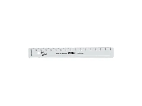 M+R Règle en plastique transparent pour gauchers 16 cm
