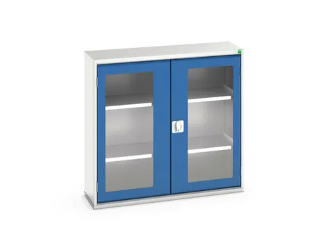 vitrinekast 1000x1050x350mm 2xStalen bodem romp RAL7035 front RAL5010