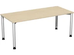 Bureau 4-Poot Ronde Buis Hxbxd 680-800X1800X800Mm Esdoorn