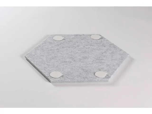 Akoestische PET-vilt Hexagon tegels lichtgrijs 30x26cm 22 stuks