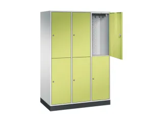 Dubbeldekse garderobekast,RAL 7035/RDS1108060,HxBxD 1950x1220x600mm - 1