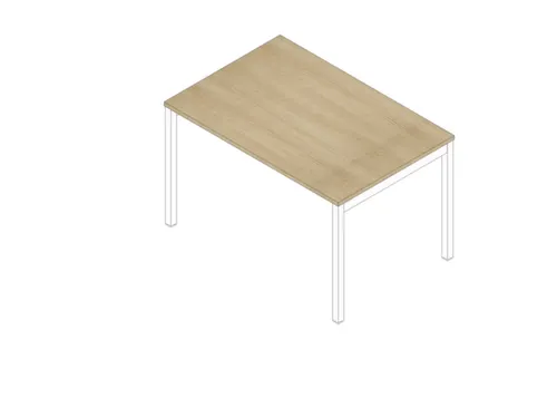 bureau HxBxD 730x1200x800mm blad eiken 4-voeten wit