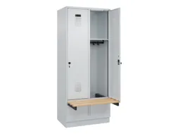 locker met bank,HxBxD 1950x800x815mm,2vak,vak B 400mm,draaigrendel