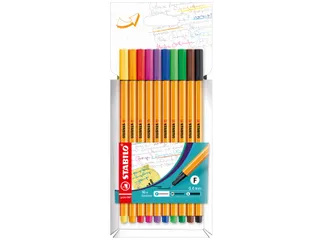 Fineliner STABILO point 88/10 fijn 0.4mm assorti etui à 10 stuks - 1
