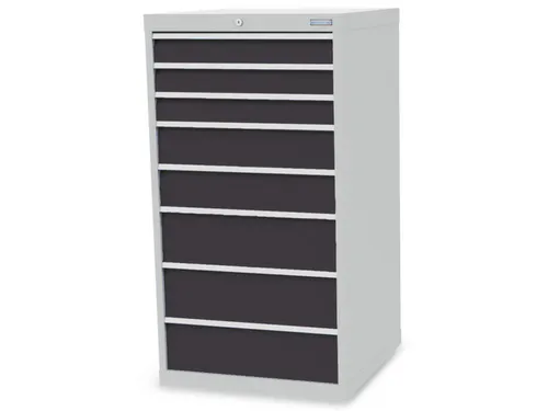 ladekast,HxBxD 1319x705x736mm,8lade(n),cilinderslot,romp RAL7035