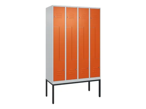 Z-garderobekast,HxBxD 2120x1200x500mm,vak B 150/300mm,cil.-slot