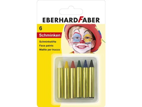 Schminkstiften Eberhard Faber klein, set 6 kleuren op blisterkaart