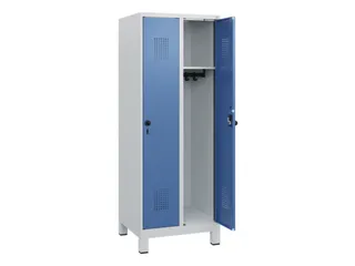 schoollocker,HxBxD 1630x600x500mm,2vak,vak B 300mm,draaigrendel,voeten - 1